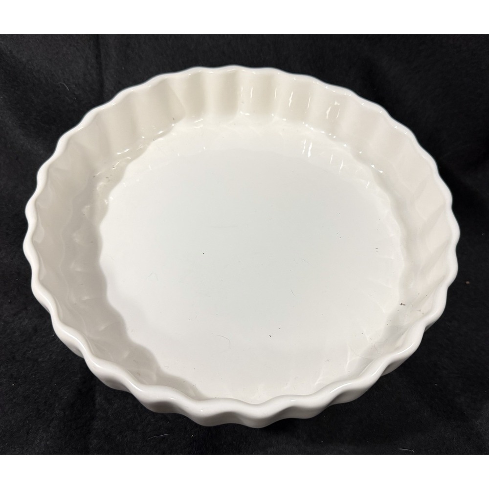 VTG Pfaltzgraff Fluted Quiche Tart Pie Dish White - 9" - #233 Breakfast - NICE!
